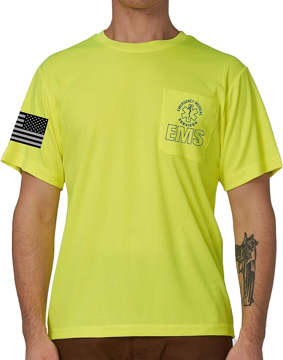 A-SAFETY Hi-Vis Reflective Shirt for Men -Long Sleeve Construction Work T-Shirt, Safety Apparel Sizes XS-6XL