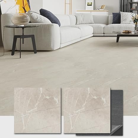 12" x 12" Peel and Stick Floor Tile, Self Adhesive Vinyl Flooring, 20-Pack Chauny Marble Peel and Stick Tile for Kitchen, Bedroom, Cover 20 Sq. Ft DIY Luxury Vinyl Tiles