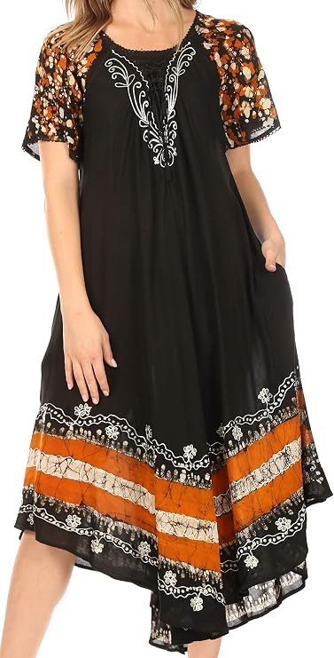 Sakkas Sara Batik CaftanTank Dress/Cover Up