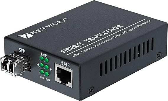 Networx Gigabit Ethernet Fiber Media Converter - UTP to 1000Base-LX - LC Multimode, 550m, 1300/1310nm