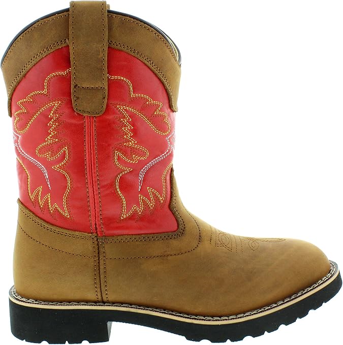 Itasca Unisex-Child Youth Pull-on Leather/Nylon Buckaroo Western Boot