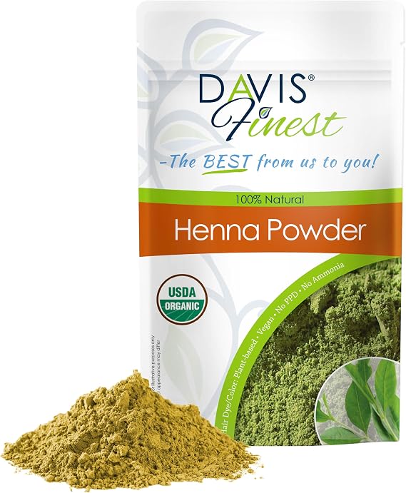 Davis Finest - Organic Henna Powder, Lawsonia Inermis 500g, Henna Hair Dye