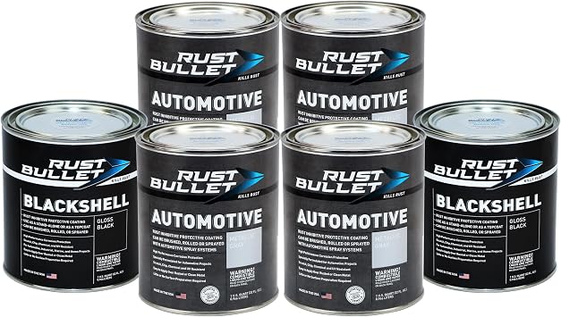 RUST BULLET 6-Pack Combo 4 Quarts Automotive Rust Protection & Rust Inhibitor & 2 Quarts BlackShell