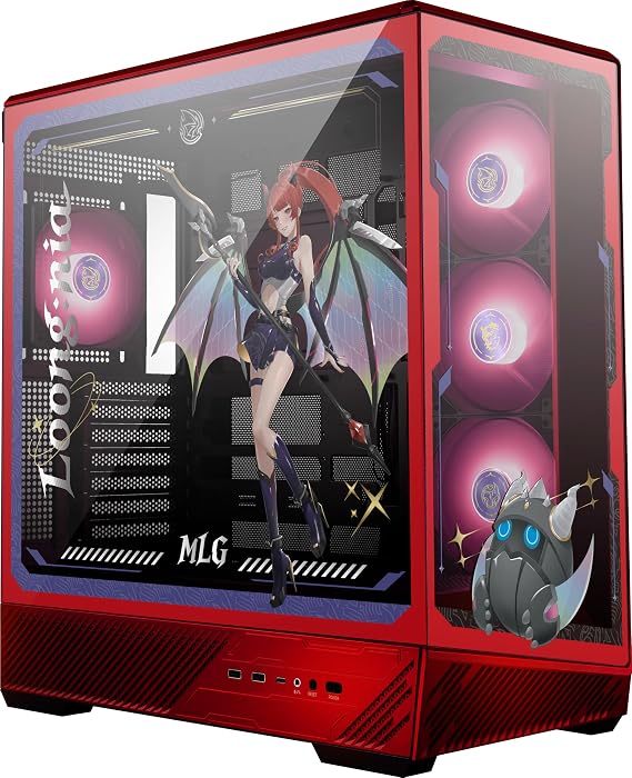 MSI PANO 130R MLG Edition - ATX Mid Tower Gaming PC Case - 270 Degree Tempered Glass Panel - Supports Liquid Cooling Up To 360mm Radiator - 4 ARGB Fans Pre-Installed