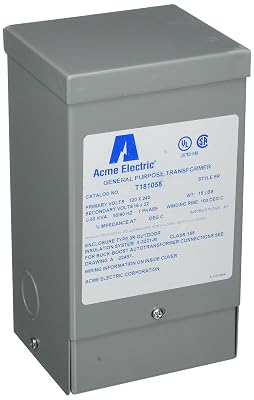 Acme Electric T181058 Buck-Boost Transformer, 1 Phase, 60 Hz, 0.5 kVA, 120V x 240V Primary Volts, 16V32V Secondary Volts