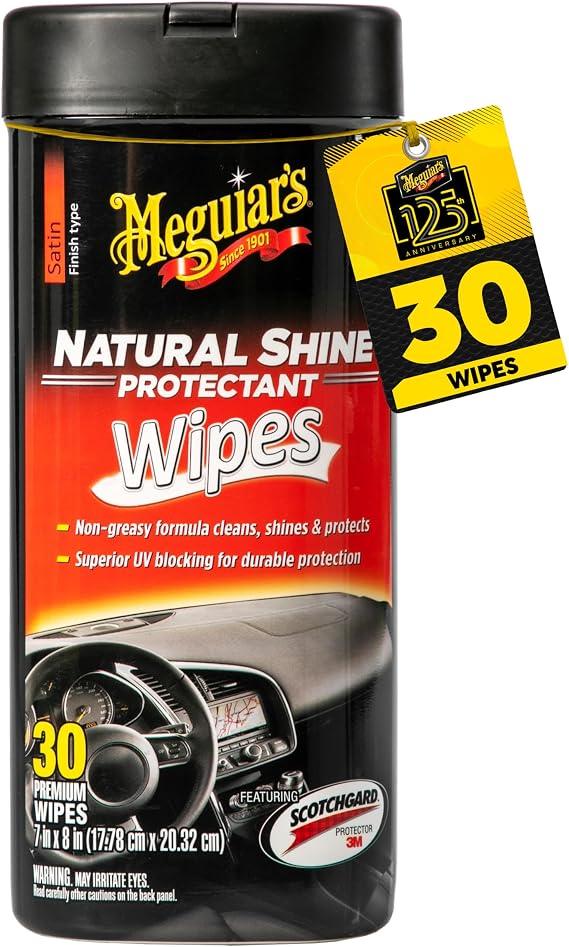 Meguiar's Natural Shine Protectant Wipes - 30 Wipes