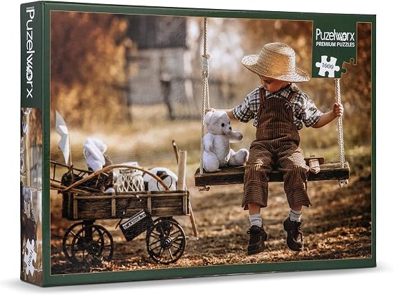Puzelworx 1000 Piece Jigsaw Puzzle Educational Puzzle Family Game Gift for Adults and Kids (Vintage Swing)
