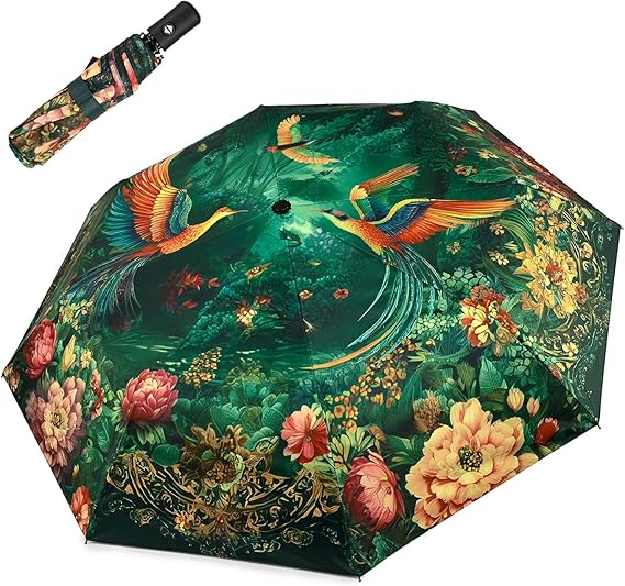 Windproof Travel Umbrella Folding Compact Automatic Umbrellas for Women Men Rain Sun