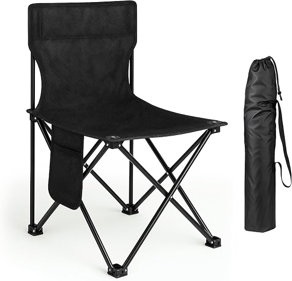 Simple Deluxe Portable Folding Rocking Chair, Camping Kickback Rocker with Durable Armrests, Drink Holder & Relaxed Lowered Seat for Comfort (Large(New Model))