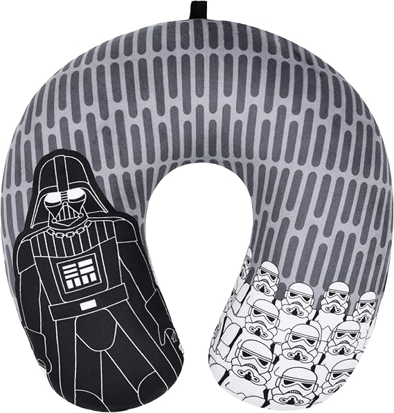 FUL Star Wars Darth Vader and Storm Trooper Travel Neck Pillow for Airplane, Car and Office Comfortable and Breathable, Grey