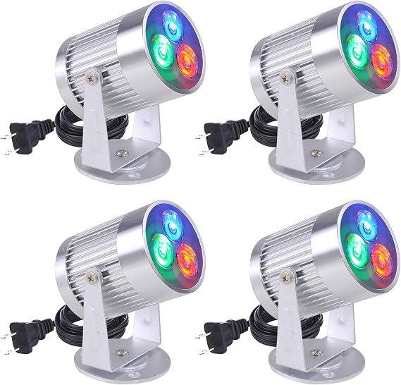 Yescom 4PCS 3W RGB Disco Ball Spotlight LED Beam Pinspot Stage Effect Lighting Wedding Birthday Home Party KTV DJ Bands Dance Show Bar Club