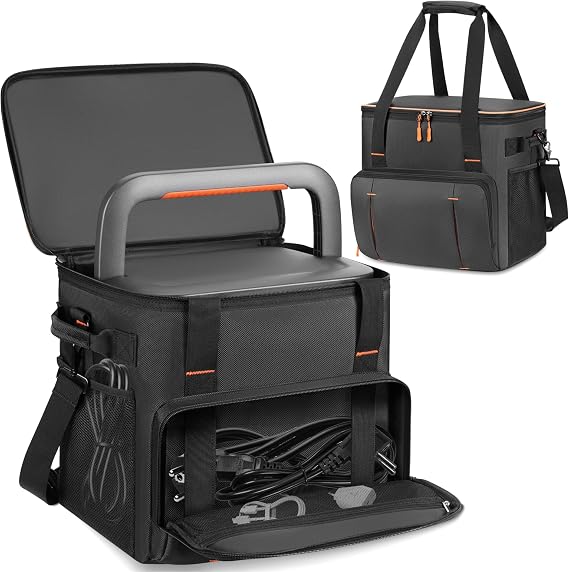 Power Station Bag Compatible with Jackery Explorer 2000 V2/2000/2000 Pro/2000 Pro2/1000 Pro/1500/1500 Pro/1000 Plus/BLUETTI Elite 200 V2, Travel Carrying Bag with Multiple Pockets for Accessorie