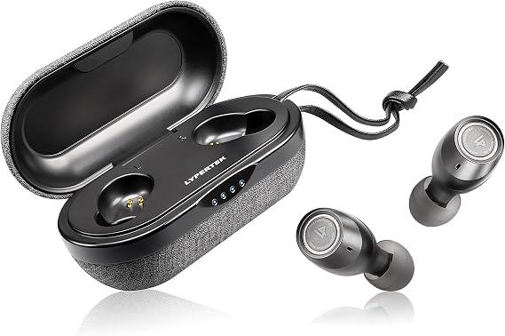 LYPERTEK PurePlay Z3 2.0 - True Wireless Earbuds - 10+70 Hours Play Time, PureControl App, Bluetooth 5.2, Wireless Charging, IPX7 Waterproof, Black