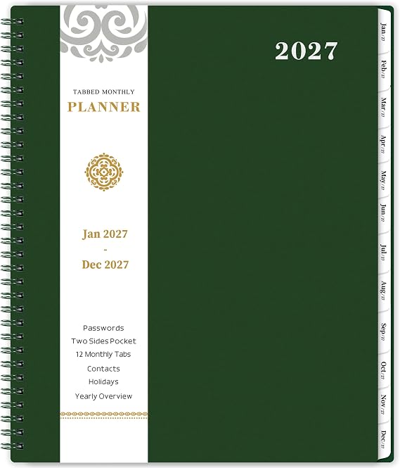 2027 Monthly Planner - JAN 2027- DEC 2027, 9" 11"