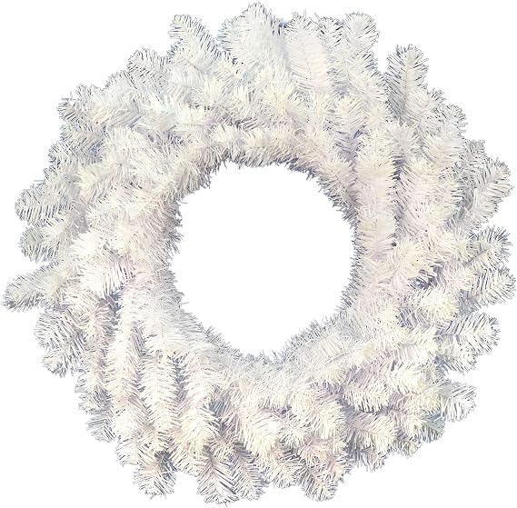 Vickerman 60" Crystal White Spruce Artificial Christmas Wreath, Unlit - Faux Spruce Christmas Wreath - Seasonal Indoor Home Decor
