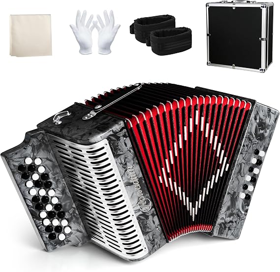Accordion,31 Key 12 Bass GCF for Adult Beginners Performers Teachers(Gray)
