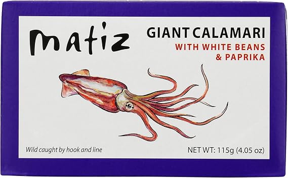 Matiz Giant Calamari with White Beans & Paprika, 4.05 oz / 115g, 1 Pack