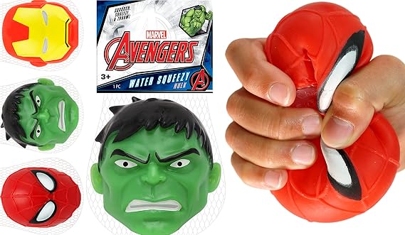 JA-RU Marvel Avengers Stretchy Squishy Stress Ball (1 Ball Assorted) Superheroes Hulk Spiderman & Iron Man Stretchy Fidget Toy Hand Therapy Birthday Toy Supplies for Kids. Stocking Stuffers ABC-6808-1