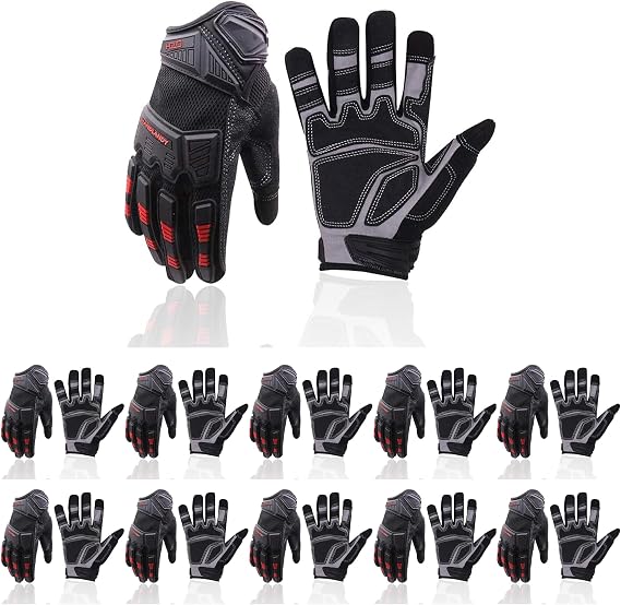 HANDLANDY Safety Work Gloves for Men & Women, Mechanic Working Gloves Touch Screen, Multi-Purpose Use and Durable