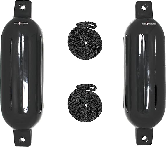 Extreme Max 3006.7204 BoatTector Inflatable Fender Value 2-Pack - 6.5" x 22", Black
