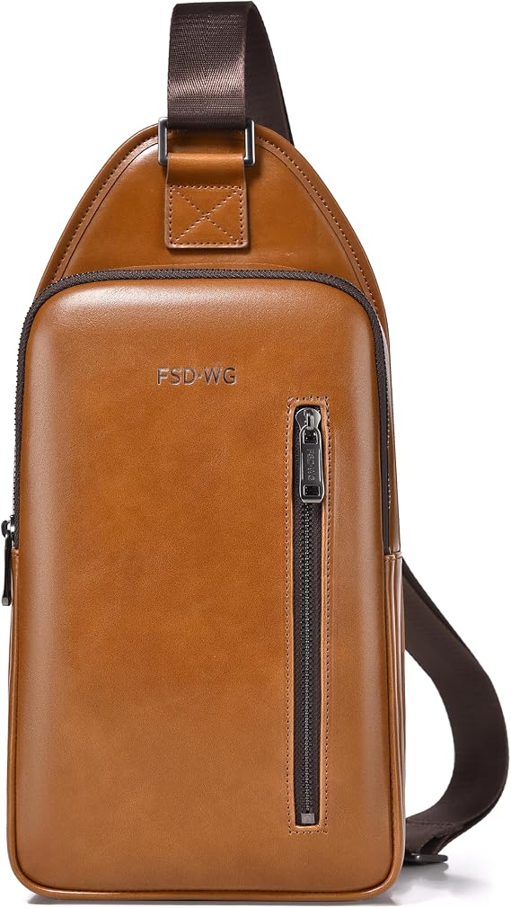 FSD.WG Men's Crossbody Bag, Shoulder Strap, Large Capacity, Both Sides Wearable, Waterproof, Commuting, School, Travel, Outdoor, Popular