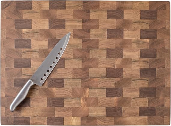Large End Grain Ceviz El Yapımı Ahşap Kesme Tahtası | Sunum, Servis Ve Dekoratif Kullanım (Large)