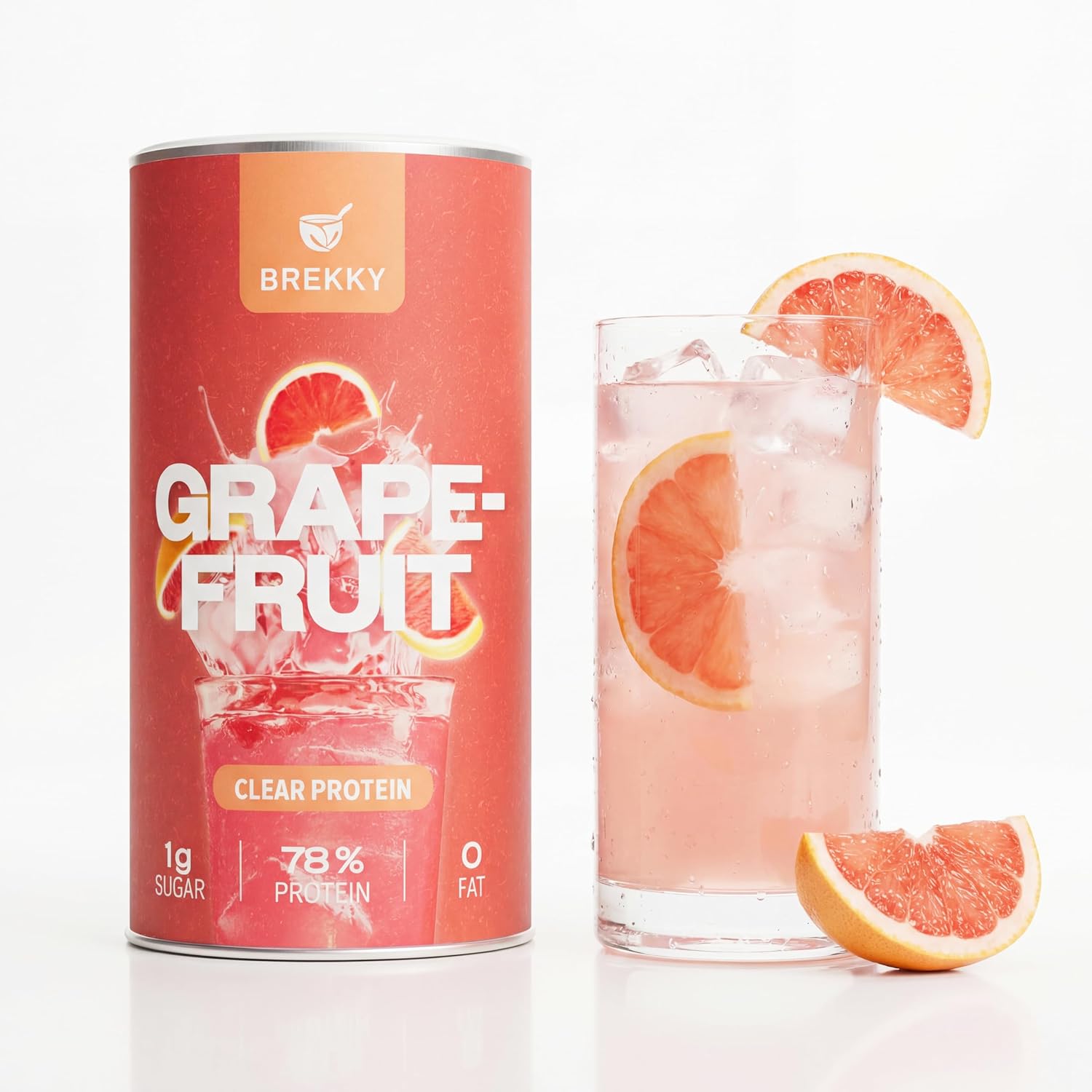BREKKY Vegan Clear Protein Grapefruit – Spicy & Delicious Shake – Vegetable Clear Whey Protein Alternative Based on Pea Protein Brekky Bowl