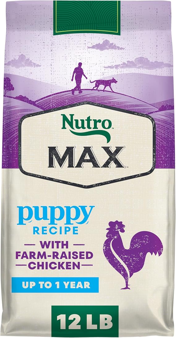 Nutro Max Puppy Recipe Dry Dog Food, Farm-Raised Chicken, 12 lb