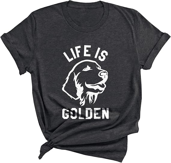 Life is Golden Unisex T Shirt - Golden Retriever Graphic Tee for Dog Lover