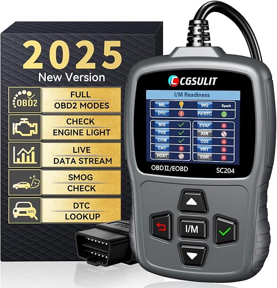 CGSULIT OBD2 Scanner SC204 Code Reader, I/M Readiness, Check Engine Light