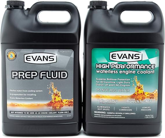 EVANS Coolant EC53001-EC42001 High Performance Waterless Coolant and Prep Fluid Combo Pack, 2 Gallon