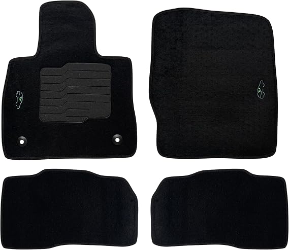 ecoMats Carpet Floor Mats Custom Fit for 2020 to 2026 Ford Explorer with Non-Slip Driver Heel Pad and Safety Lock, 1st and 2nd Row Set, Black, Explorer