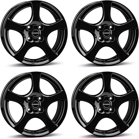 4x Borbet alloy rims F 6.5x16 ET38 4x100 black glossy compatible with Suzuki Baleno Ignis Liana Splash Swift Wagon R