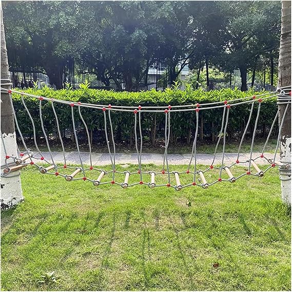Double Slackline Accessories, Outdoor Obstacle Training Ground Ninja Rope Playground Rope Ladder Bridge