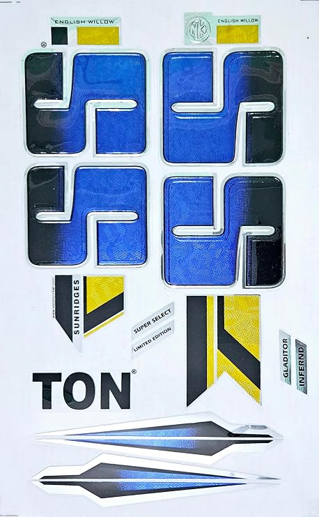 AYN Cricket Bat Sticker 3D Embossed English Willow Fiber Tape Sports Accessories Protection, Gladitor Blue