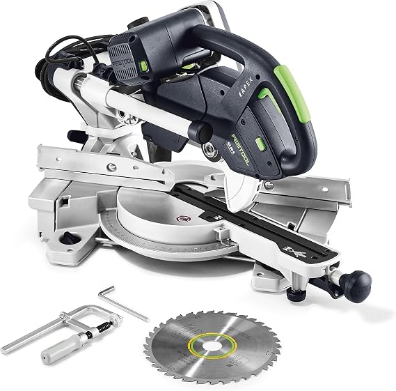Festool Sierra ingletadora KS 60 E KAPEX | Mobile mitre cut up to 60 degrees, tilt 47 degrees, includes 216 mm saw blade, clamp and key for installation
