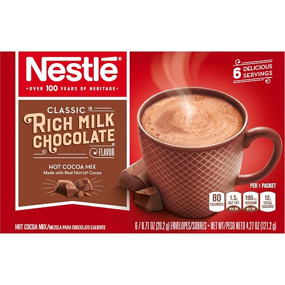 Nestle Classic Rich Milk Chocolate Flavor Hot Cocoa Mix 6 - 0.71 oz ea