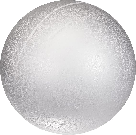 Rayher Polystyrene Ball, two halves, White, ø 25 cm
