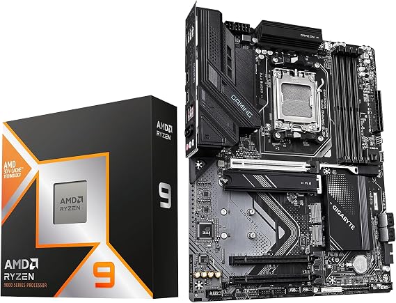 Micro Center AMD 9950X3D Processor with Gigabyte X870 Gaming WF Motherboard