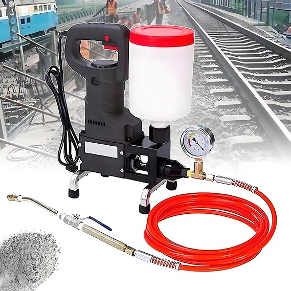 High Pressure Grouting Machine, 1100W Electric Grout Pump for Concrete, Pool, Roof Crack Repair, Waterproof Injection