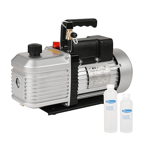 HFS(R) 2 Stage Rotary Vein Vacuum Pump - 12 CFM, 1HP, 110V, 1/4"-3/8" SAE Inlet Port