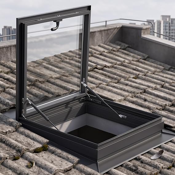 23.6 Inch Skylight Roof Window Tempered Glass Security Lighting Well Window