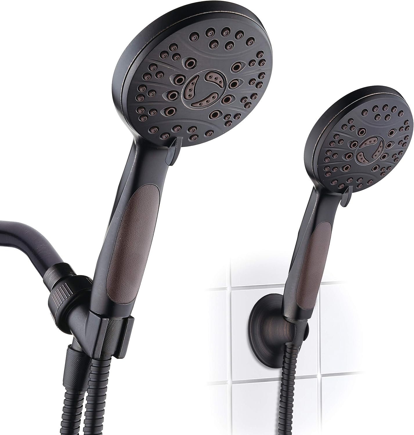 for California- Luxury High Pressure Hand Shower with 6 Adjustments, 6 Foot Stainless Steel Hose, Anti-Clog Jets, Non Slip Grip, Top Us Brand,