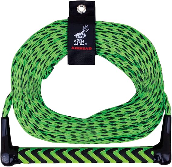 Airhead Water Ski Rope with EVA Handle, 1 Section for Tubing, Water Skis and Wakesurf Boards,Green and Black