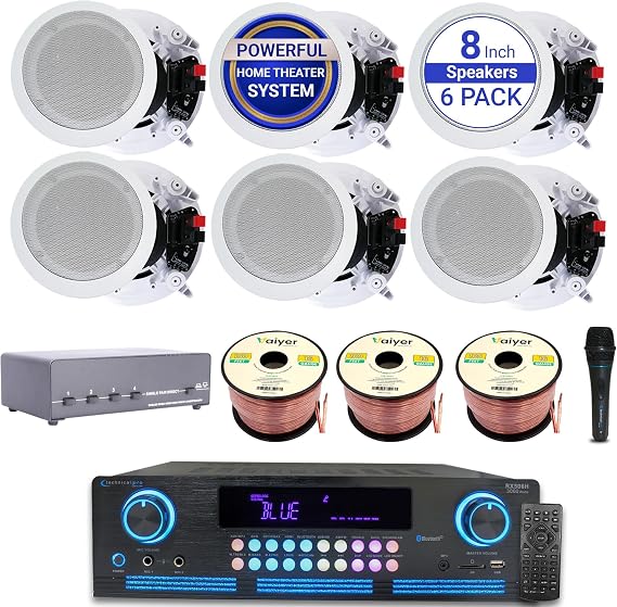 Vaiyer Home Theater System Kit, 2000 Watts Bluetooth Amplifier