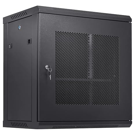 VEVOR 12U Wall Mount Network Server Cabinet, 14.8'' Deep, Server Rack Cabinet Enclosure, 200 lbs Max. Ground-Mounted Load Capacity, with Locking Door Side Panels, for IT Equipment, A/V Devices