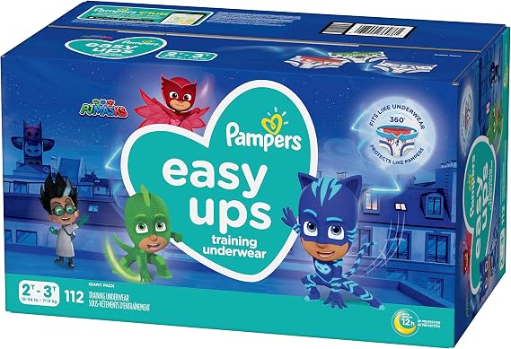 Pampers Easy Ups Training Pants Boys and Girls, 2T-3T (Size 4), 112 Count, Giant Pack
