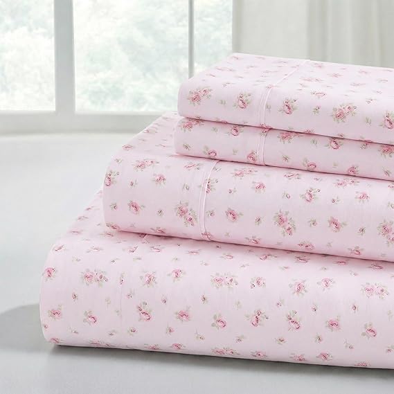 Modern Threads Silky Soft Microfiber and Wrinkle Free Sheets - Luxurious Microfiber Bed Sheets Includes Flat Sheet, Fitted Sheet with Deep Pockets, Pillowcases Blush, Twin