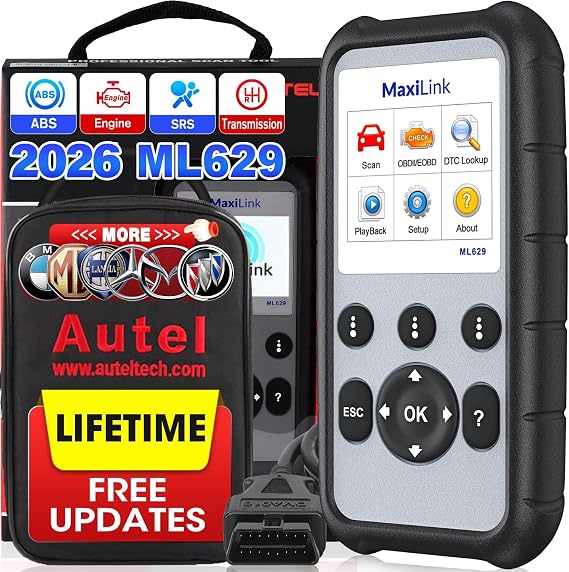 Autel MaxiLink ML629 OBD2 Scanner, ABS SRS Engine Transmission Diagnostics