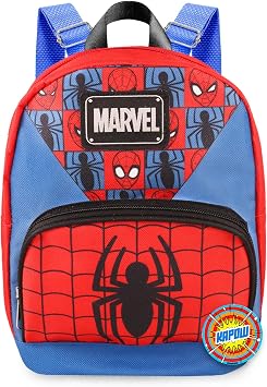 Spiderman Mini Backpack - 10" Iconic Woven Small Backpack with Front Pocket | Adjusts to Fit Kids, Toddlers, Teens, Adults, Boys